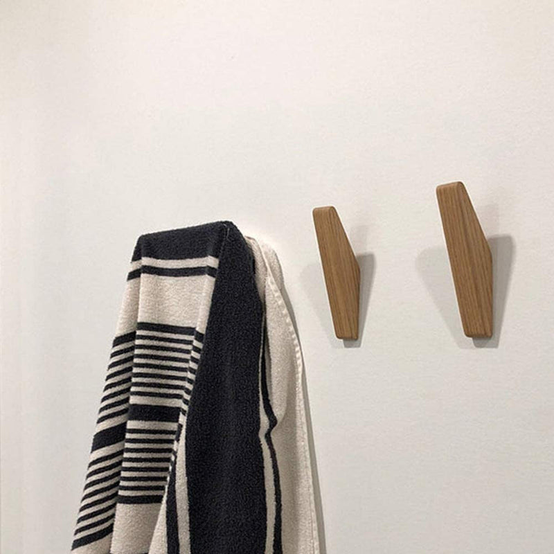 Ganci Olmo | Set di 6 Ganci da Parete in Legno Massello