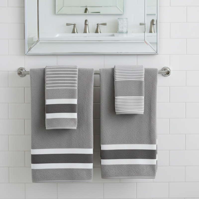 AquaPlush | Set di Asciugamani da Bagno in Pile Corallo 8 Pezzi