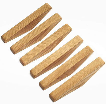 Ganci Olmo | Set di 6 Ganci da Parete in Legno Massello