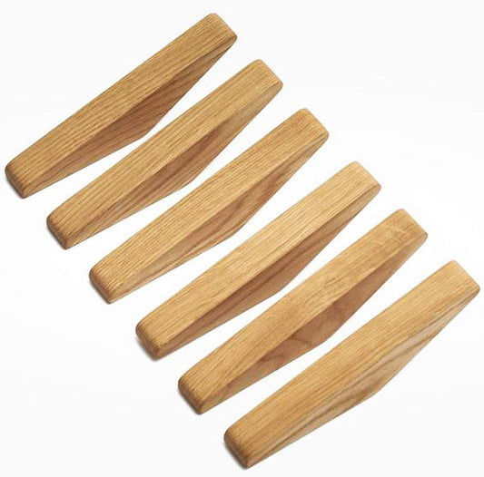 Ganci Olmo | Set di 6 Ganci da Parete in Legno Massello